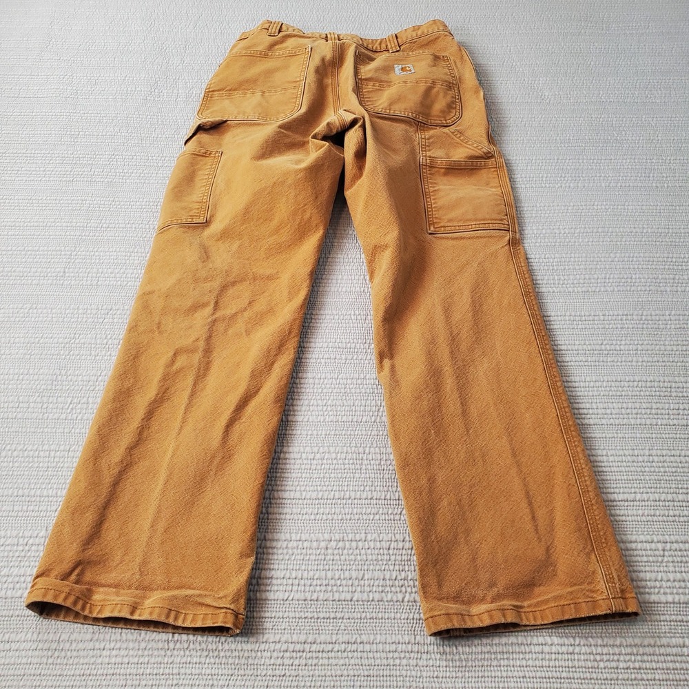 Carhartt Relaxed Fit Carpenter Pants Duck Brown Cotton Canvas 33x32 Mens - Picture 2 of 8